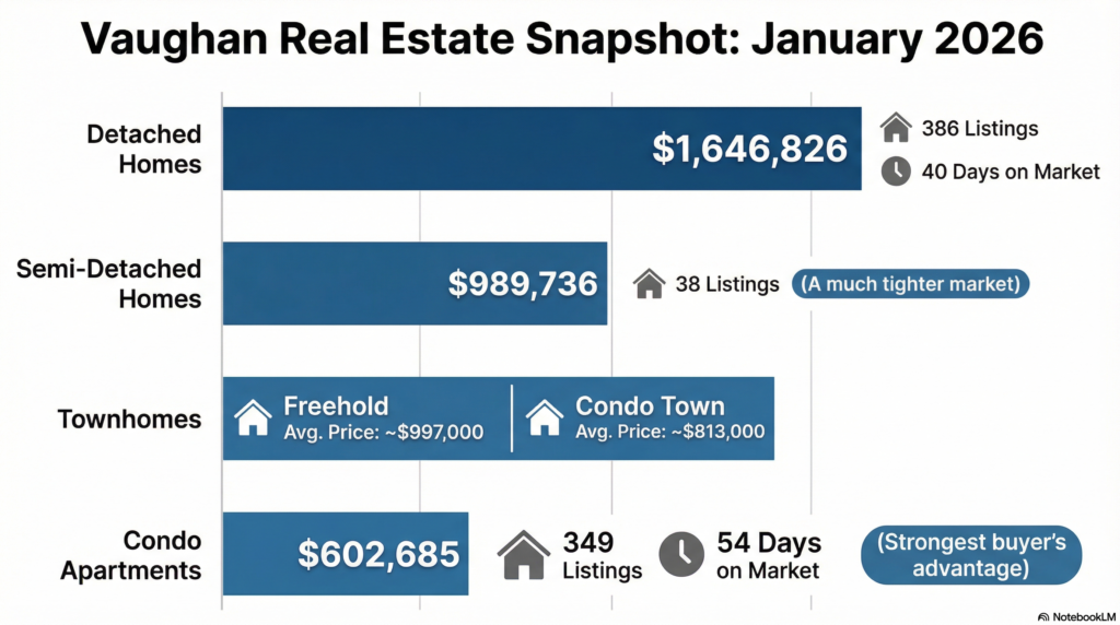 Vaughan home prices by property type January 2026