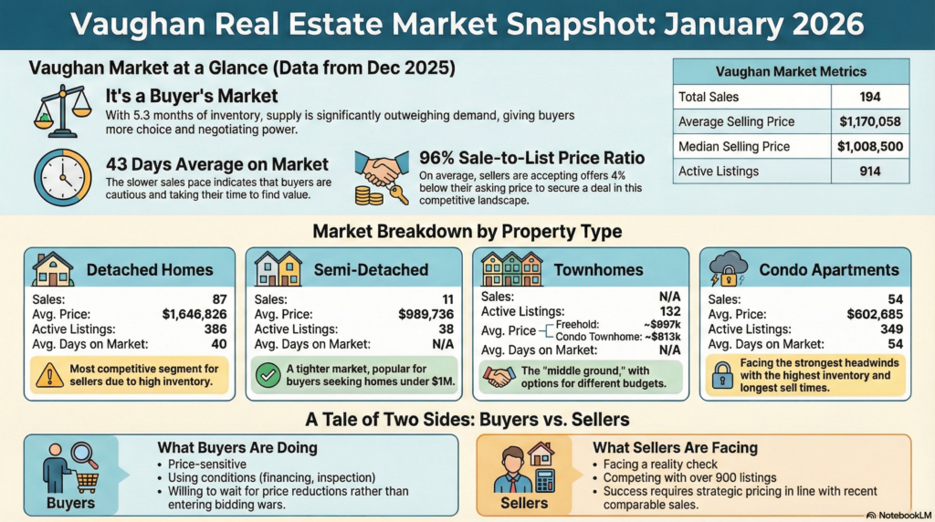 Vaughan home sales by property type January 2026