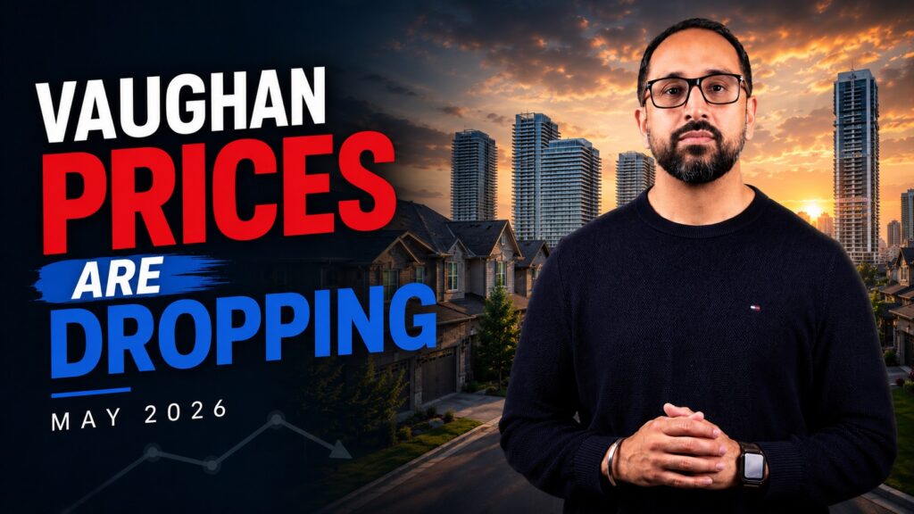 Vaughan real estate market update May 2026 with April TRREB data showing 257 sales, median price $1,116,000, and 5.3 months of inventory
